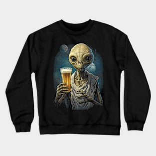 Alien Hold My Beer Art Crewneck Sweatshirt